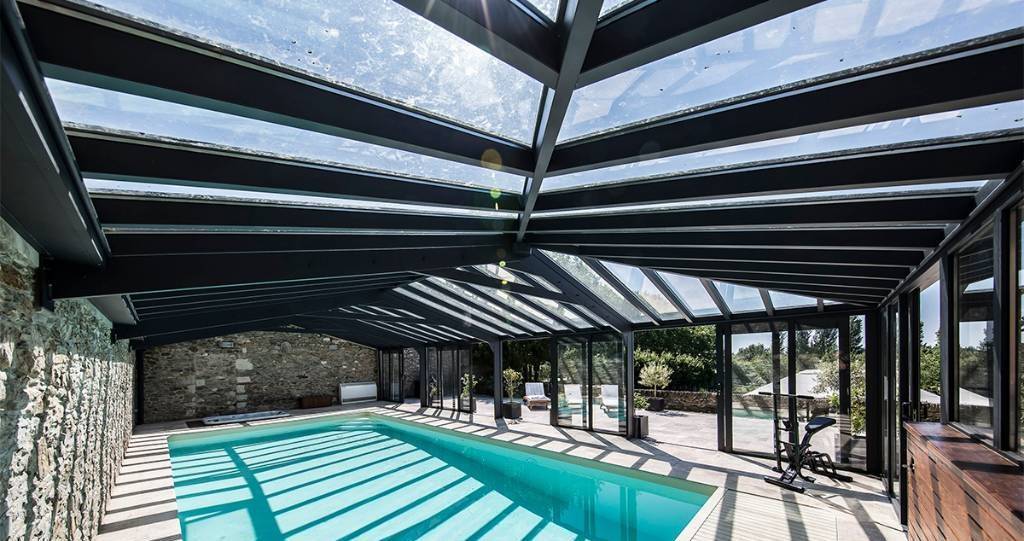 véranda piscine abri haut